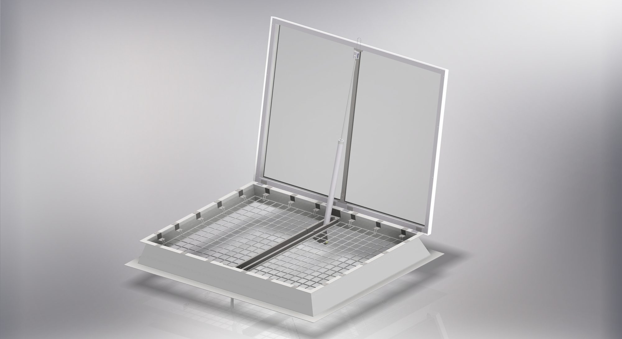 Dome, kerb, fittings and fall-through grille