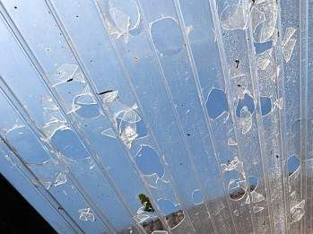 Hail damage to a rooflight