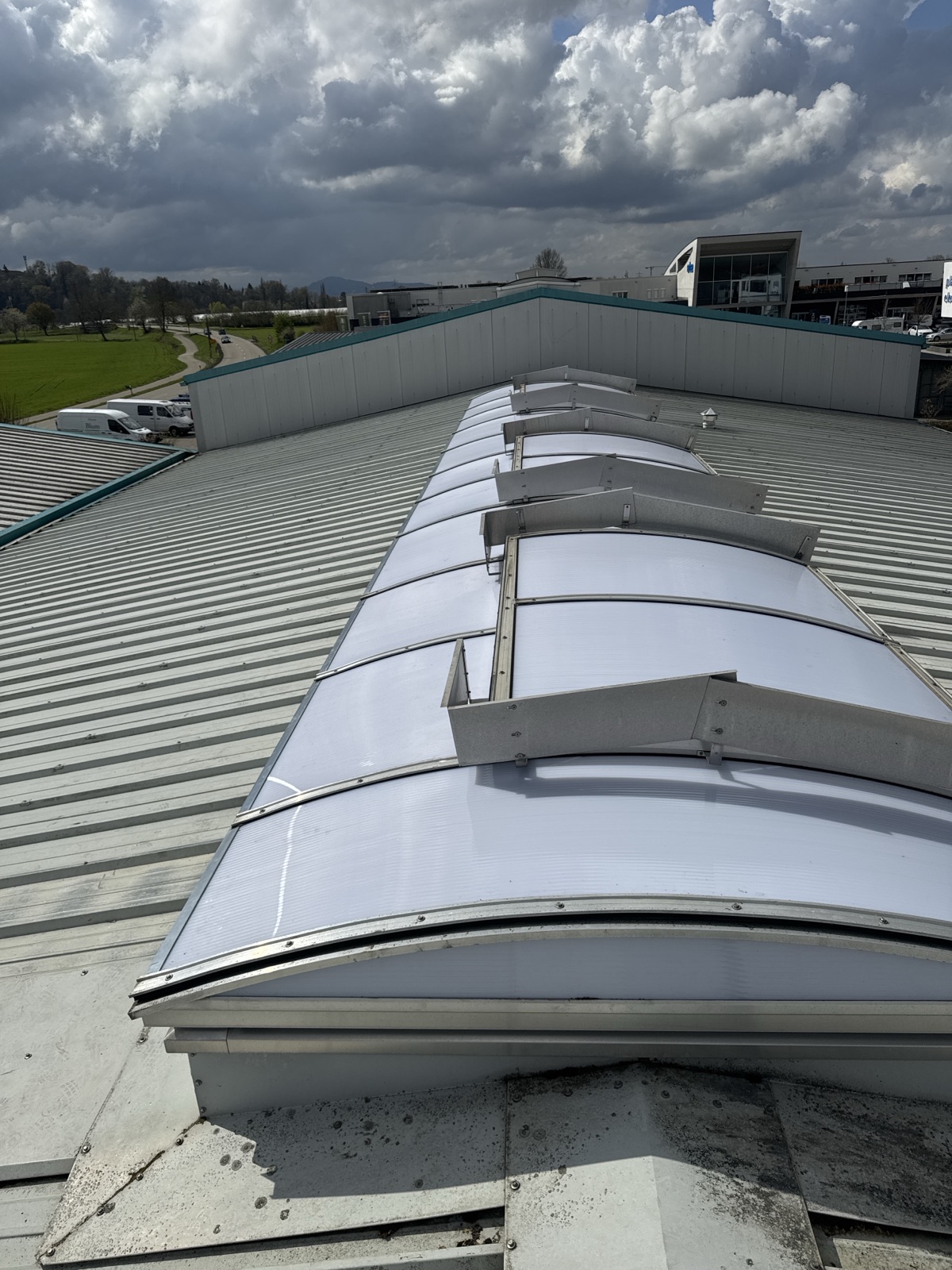 Rooflight after refurbishment – new PC panels